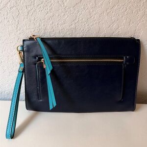 ALDO Chic Navy & Teal Clutch | Color-Block Evening Bag
